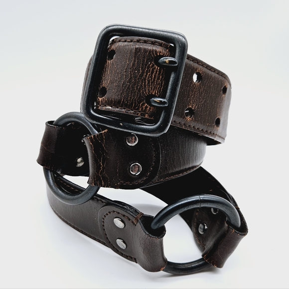 JACOB CONNEXION | genuine leather double-prong buckle belt S - Picture 1 of 8